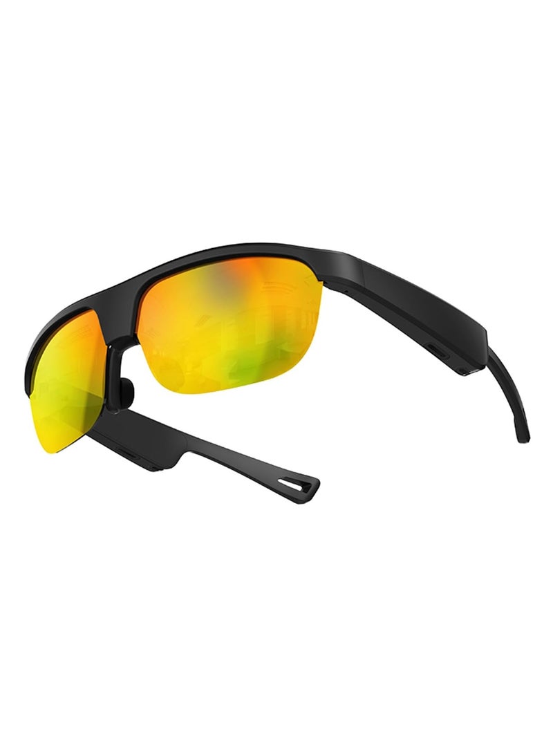 Smart Bluetooth Glasses M6Pro Sunglasses Black Technology Bone Conduction Outdoor Cycling Driving Long Battery Life (Gold) - Image 1