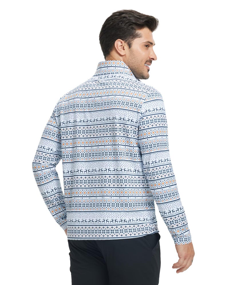 M MAELREG Quarter Zip Pullover Men Performance Heather Midlayer Casual Sports Golf Christmas Sweatshirts for Men - Image 5