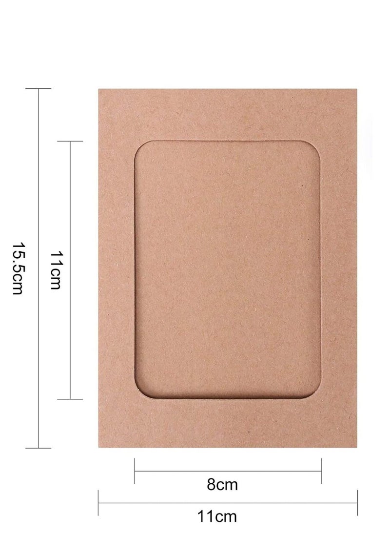 Generic - Photo Frame 30 Pack Paper 6x4 Set Multiple Photos Picture Mats with Mini Wooden Clips and String Hanging Cardboard for Home Room Wall Decor Diy - Image 1