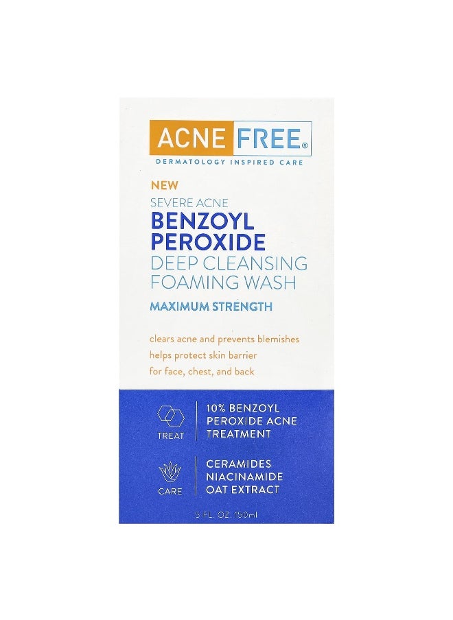 AcneFree - ACNE FREE, Severe Acne, Deep Cleansing Foaming Wash, Maximum Strength, 5 fl oz (150 ml) - Image 1
