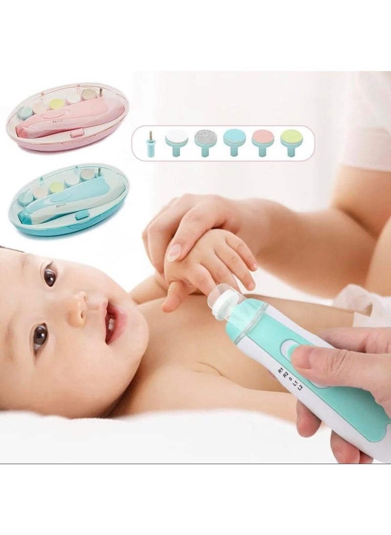 BLUE CORAL Baby Nail Trimmer Multifunctional Electric 6 in 1 Baby Nail File Clippers Toes Fingernail Cutter Trimmer Manicure Tool Set New Born Baby Care Blue  - Image 5