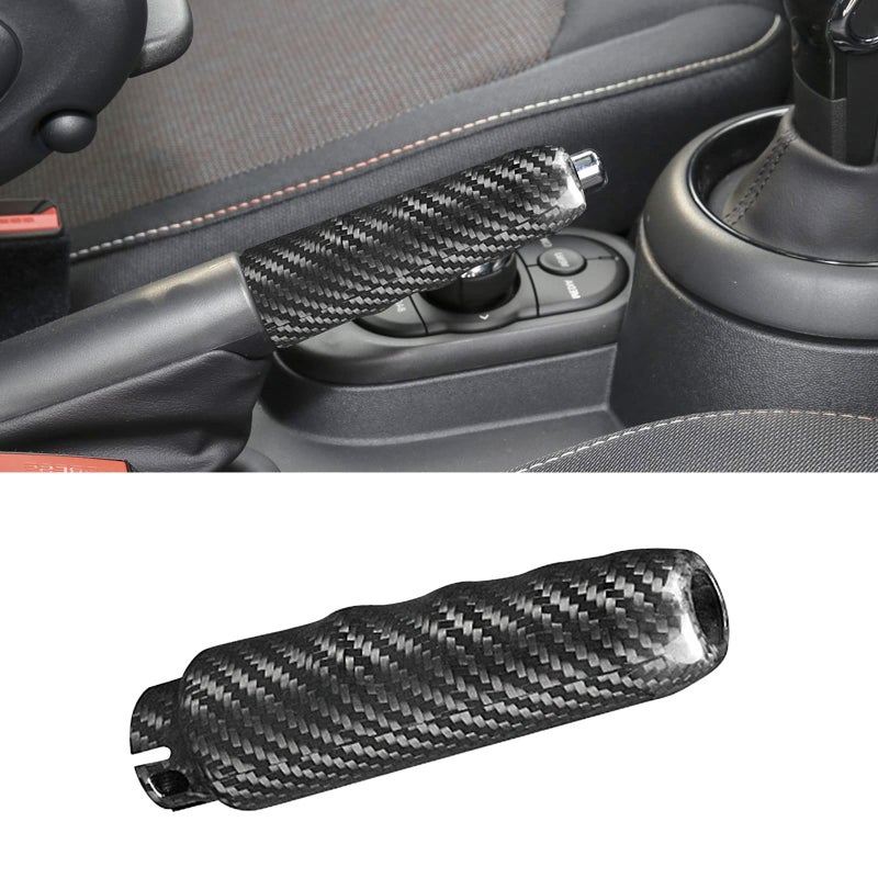 BLAKAYA Compatible with Carbon Fiber Car Handbrake Cover Automotive Shift Lever Modified Protection Decoration for Mini Cooper F55 F56 20132019 F57 20142019 Black - Image 2