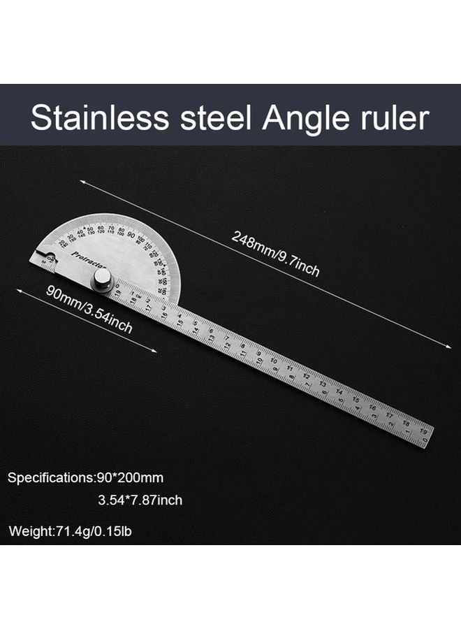 90x250mm Thickened Stainless Steel Angle Gauge Carpenter Protractor Measuring Tool - Image 4