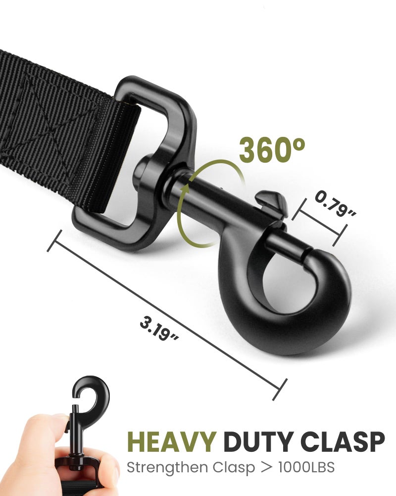 OutdoorMaster Bungee Dog Leash, Heavy Duty Dog Leash with Shock Absorption, 2 Padded Handles Training Leash, Improved Dog Safety and Comfort - Black Upgraded, 6 FT - Image 4