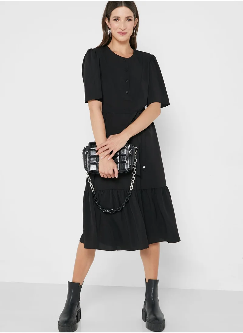 French Connection Pleated Knitted Dress