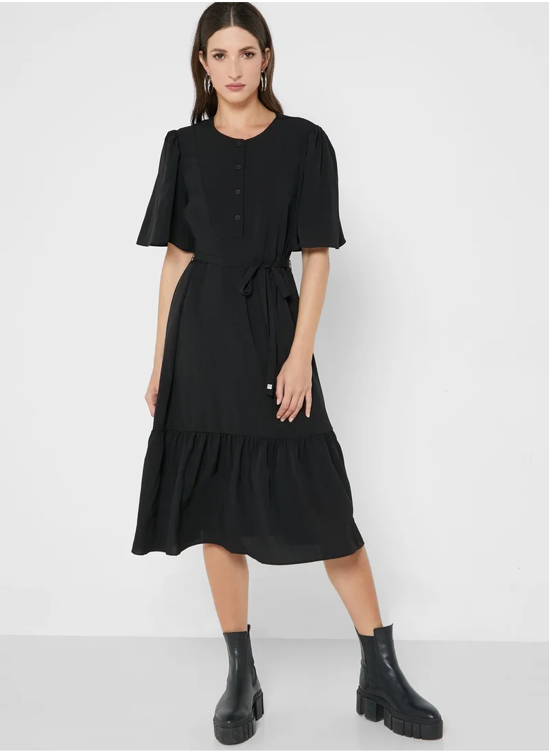 French Connection Pleated Knitted Dress