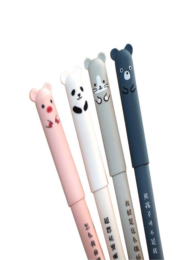 queenland 8 Pack Kawaii Cartoon Cat Pig Bear Panda Animal Erasable Gel Ink Pen Ballpoint 0.35mm Blue Ink Gel Pens Rollerball Pens for Student Kids Gift School Stationery Office Supplies - Image 1