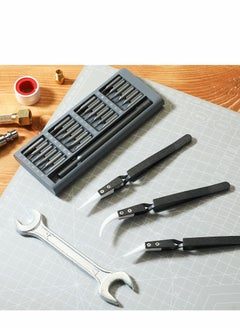 Excefore Reverse Tweezers, 3 Pcs Black Precision Cross Locking Tweezers Ceramic Tip Kit for Electronic Soldering, Soldering Tool with Tips  - Image 2