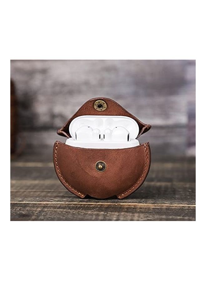 Wireless Earphone Leather Protective Cover For Huawei FreeBuds 4 Brown - Image 3