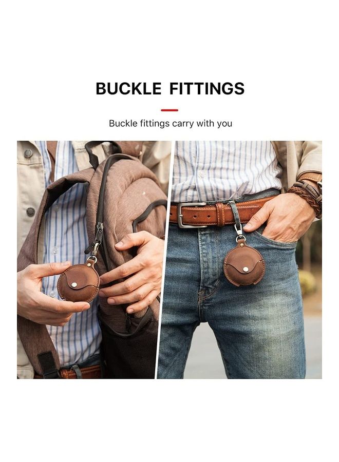 Wireless Earphone Leather Protective Cover For Huawei FreeBuds 4 Brown - Image 4