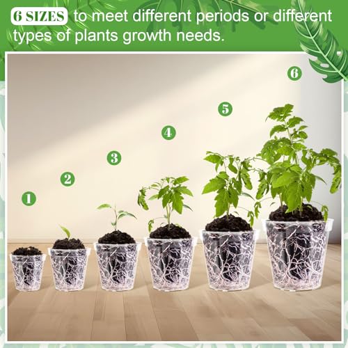 Vesici 24 Pcs 4/5/6/7/8/9 Inch Large Size Clear Nursery Pots Variety Pack Plant Pots with Drainage Holes Planters for Indoor Plants Flexible Transparent Plastic Plant Bottle Succulents - Image 3