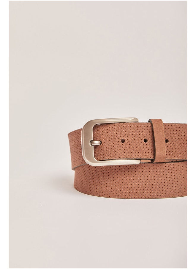 Dare - Genuine Leather Belt With Textured Effect and Single Prong Buckle For Men - Image 1