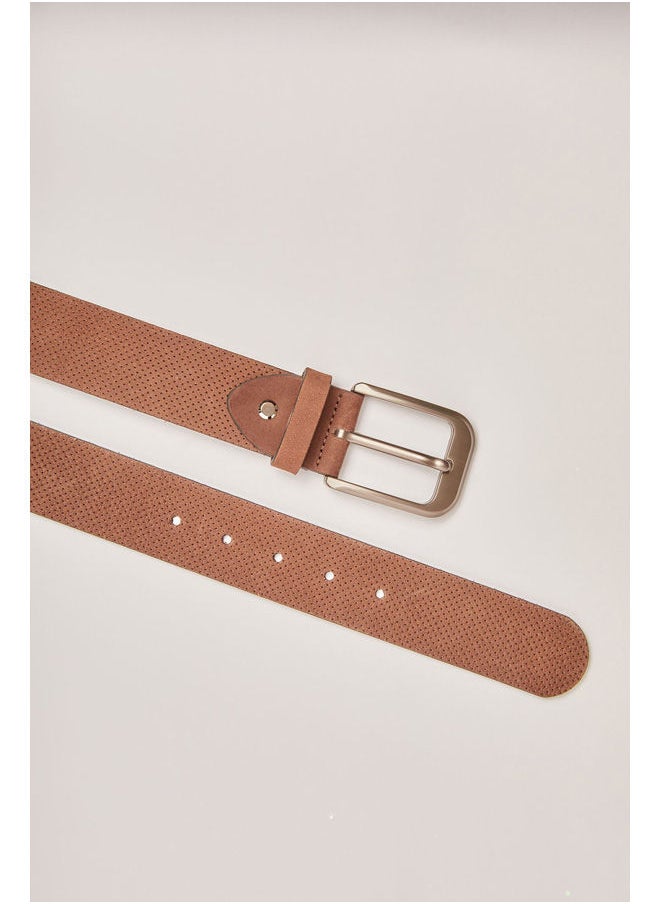 Dare - Genuine Leather Belt With Textured Effect and Single Prong Buckle For Men - Image 1