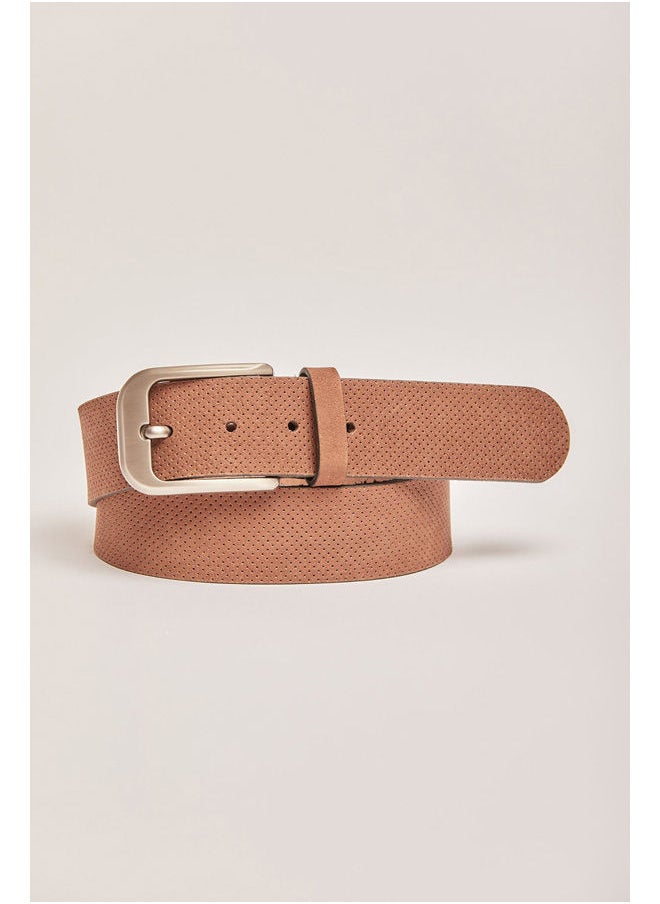 Dare - Genuine Leather Belt With Textured Effect and Single Prong Buckle For Men - Image 1