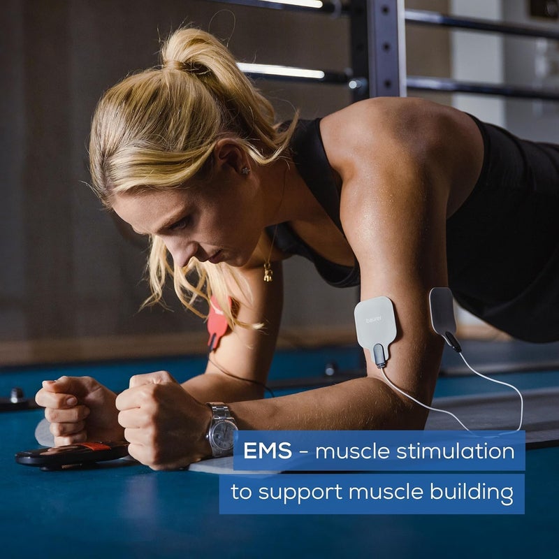 Beurer جهاز Beurer EM59 الرقمي لتحفيز العضلات مع الحرارة 4 في 1 للعلاج بالألم وتحفيز العضلات والتدليك والعلاج بالحرارة 4 أقطاب كهربائية 70 برنامج 50 مستوى شدة - Image 4