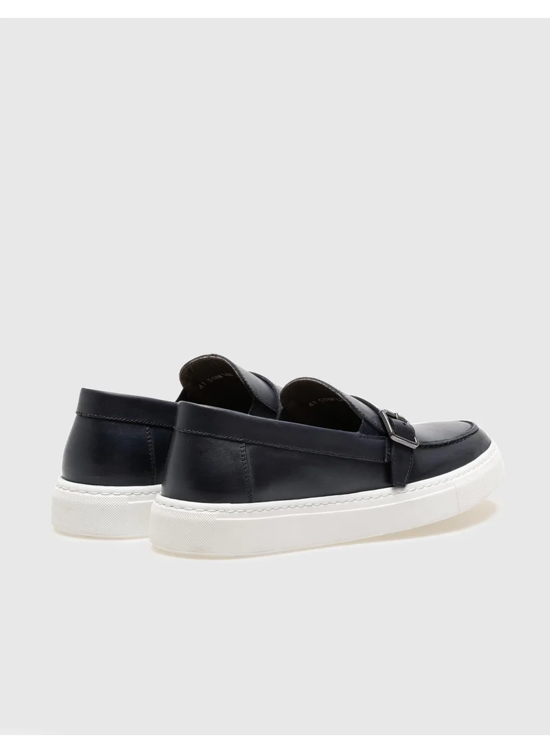 كاباني Navy Blue Buckle Men's Casual Shoes