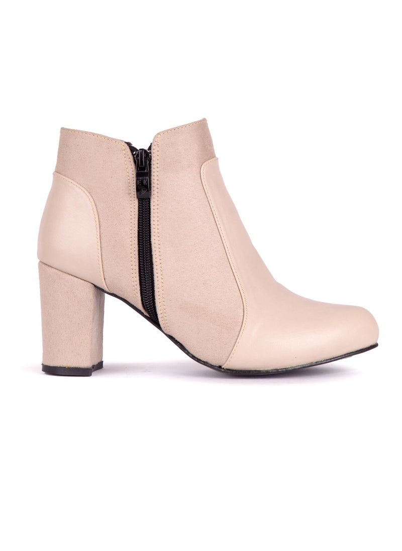 Ankle Boot R-9 Leather - Beige