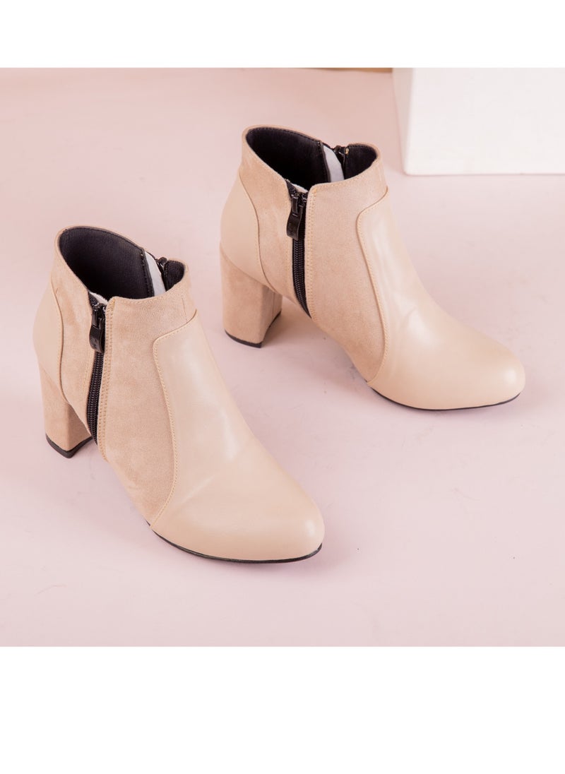 Ankle Boot R-9 Leather - Beige