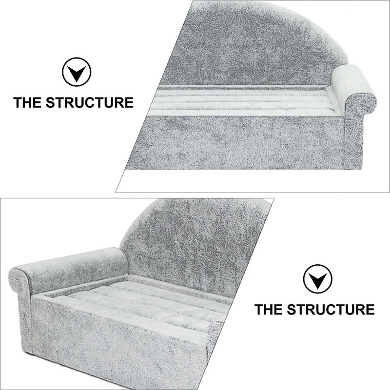 1pc Sofa Shape Suede Jewelry Display Rack Display Stand Holder (Grey) - Image 5
