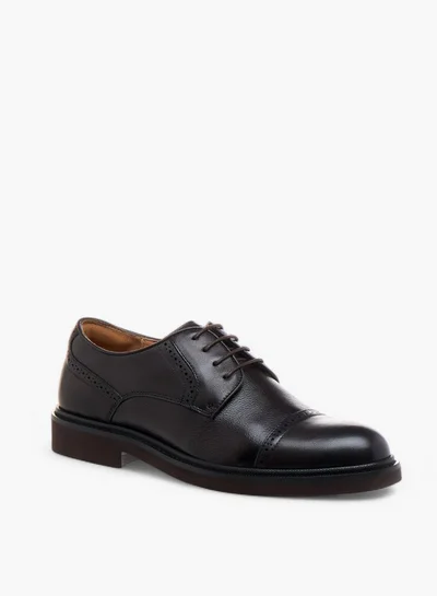 DUCHINI Men's Textured Lace-Up Derby Shoes