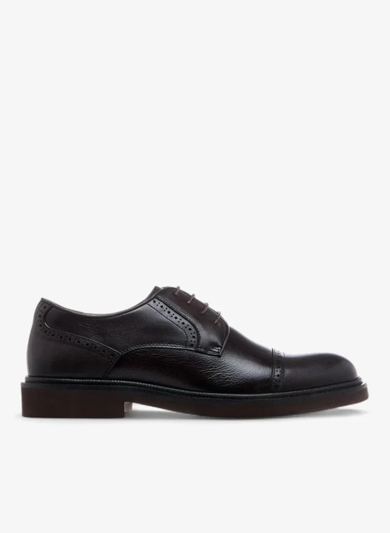 DUCHINI Men's Textured Lace-Up Derby Shoes