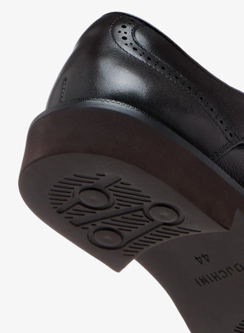 DUCHINI Men's Textured Lace-Up Derby Shoes