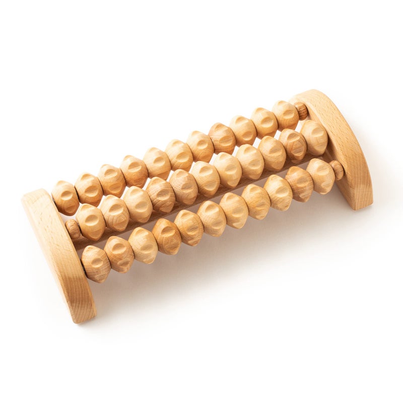 Tuuli Accessories - Wooden Foot Massager, Grooved Muscle Roller, Helps Ease Muscle Tension, Supports Blood Circulation, Natural Wood Therapy Massage Tools, 26 x 12 cm - Image 2