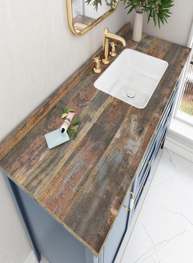 Wallercity ورق حائط لاصق من Wallercity Vintage Butcher Block لأسطح العمل من الفينيل الأحمر/البني السميك المقاوم للماء للحمام، ورق حائط خشبي قابل للتقشير واللصق للخزائن وسطح الطاولة والمطبخ، مقاس 15.8 × 78.7 بوصة - Image 5