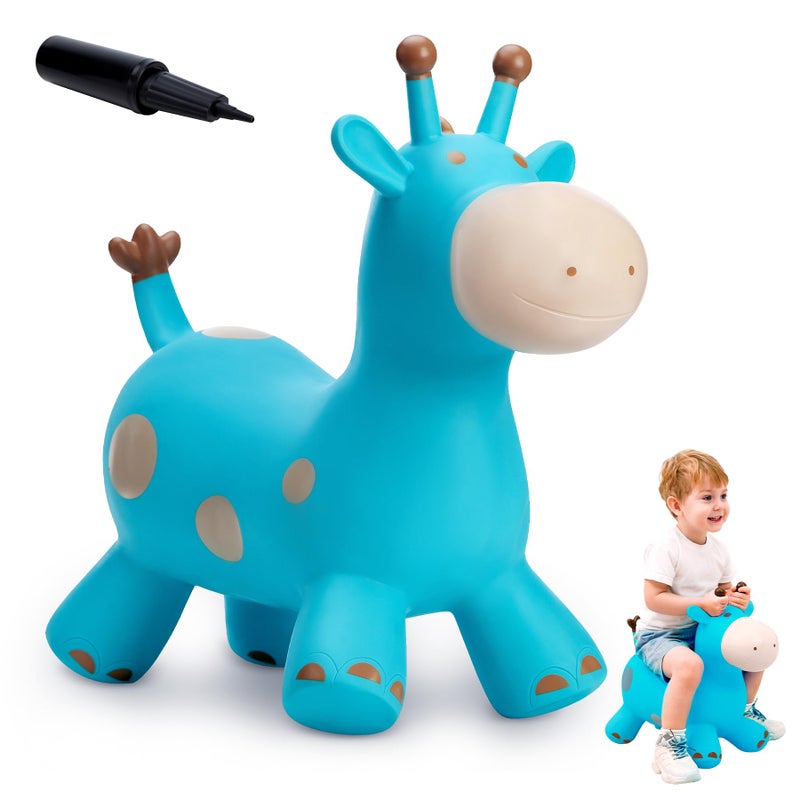 EVERICH TOY Giraffe Bouncy Horse Hopper for Toddlers Bouncy Animals Jumping Horse Inflatable Ride on Bouncer Hopping Toys Gifts for Boys and Girls 18 Months 2 3 4 5 6 Years Old - Image 2