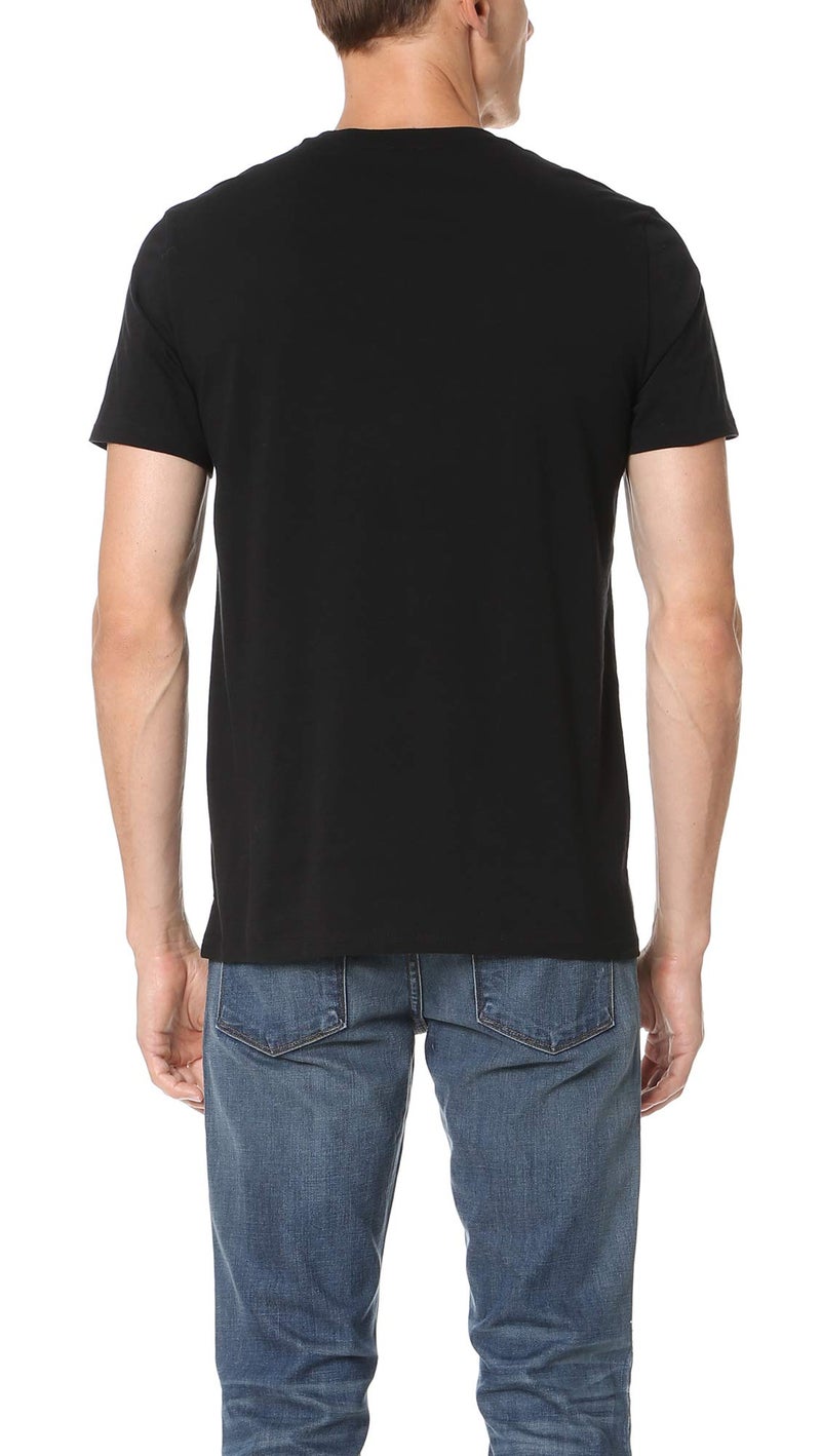 Vince Mens Pima Cotton Crew Neck T Shirt, Black, Large US - Image 2