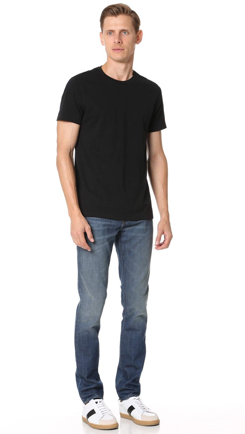 Vince Mens Pima Cotton Crew Neck T Shirt, Black, Large US - Image 4