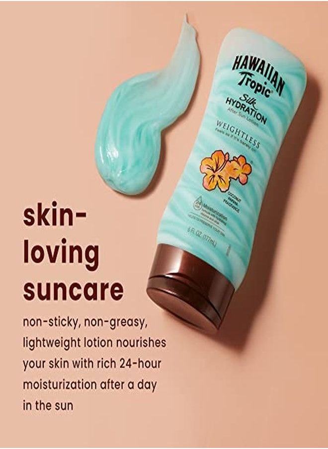 Hawaiian Tropic لوشن جل حريري خفيف الوزن بعد التعرض لأشعة الشمس مع الصبار المرطب وشرائط الجل، 6 أونصات - عبوة من قطعتين  - Image 2
