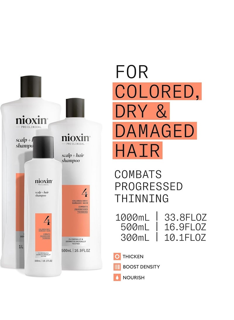 Nioxin Nioxin System 4, Cleansing Shampoo With Peppermint Oil, Treats Sensitive Scalp & Provides Moisture, For Color Treated Hair with Progressed Thinning, Various Sizes  - Image 3
