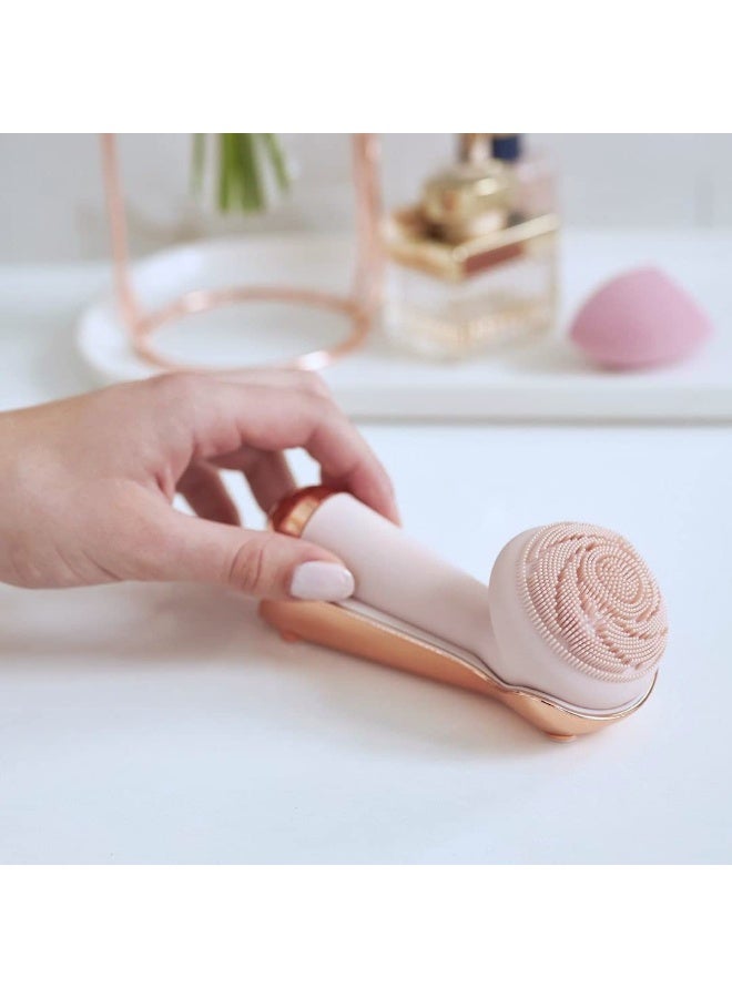 فينيشنج تاتش مقشر الوجه، منظف ناعم ولطيف للوجه، جهاز تدليك للوجه من السيليكون خفيف الوزن وقابل للحمل، جهاز سهل الاستخدام ومتين للعناية بالبشرة للوجه، (قطعة واحدة، وردي فاتح) - Image 3