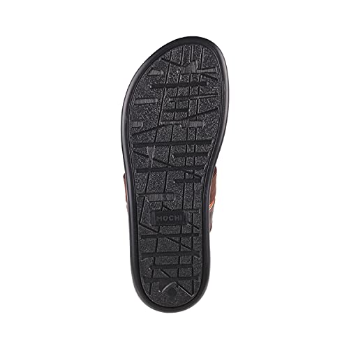 Mochi Mens Leather Brown Slippers (Size (6 UK (40 EU)) - Image 4