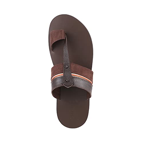 Mochi Mens Leather Brown Slippers (Size (6 UK (40 EU)) - Image 5