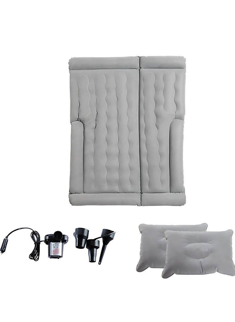 Manful Inflatable Mattress with Pump Portable Outdoor Air Mattress Foldable Single Thickened Flocking Mattress for Outdoor and Home  - Image 1