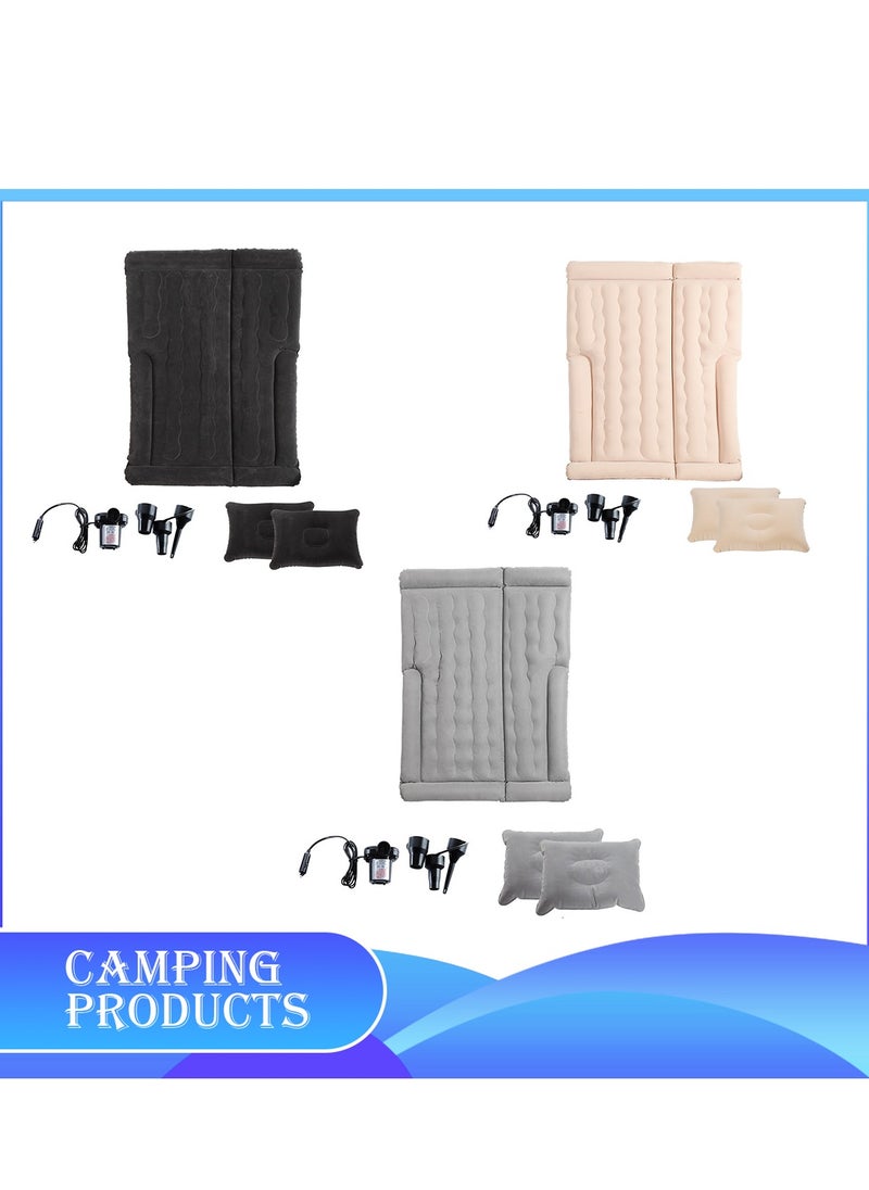 Manful Inflatable Mattress with Pump Portable Outdoor Air Mattress Foldable Single Thickened Flocking Mattress for Outdoor and Home  - Image 4