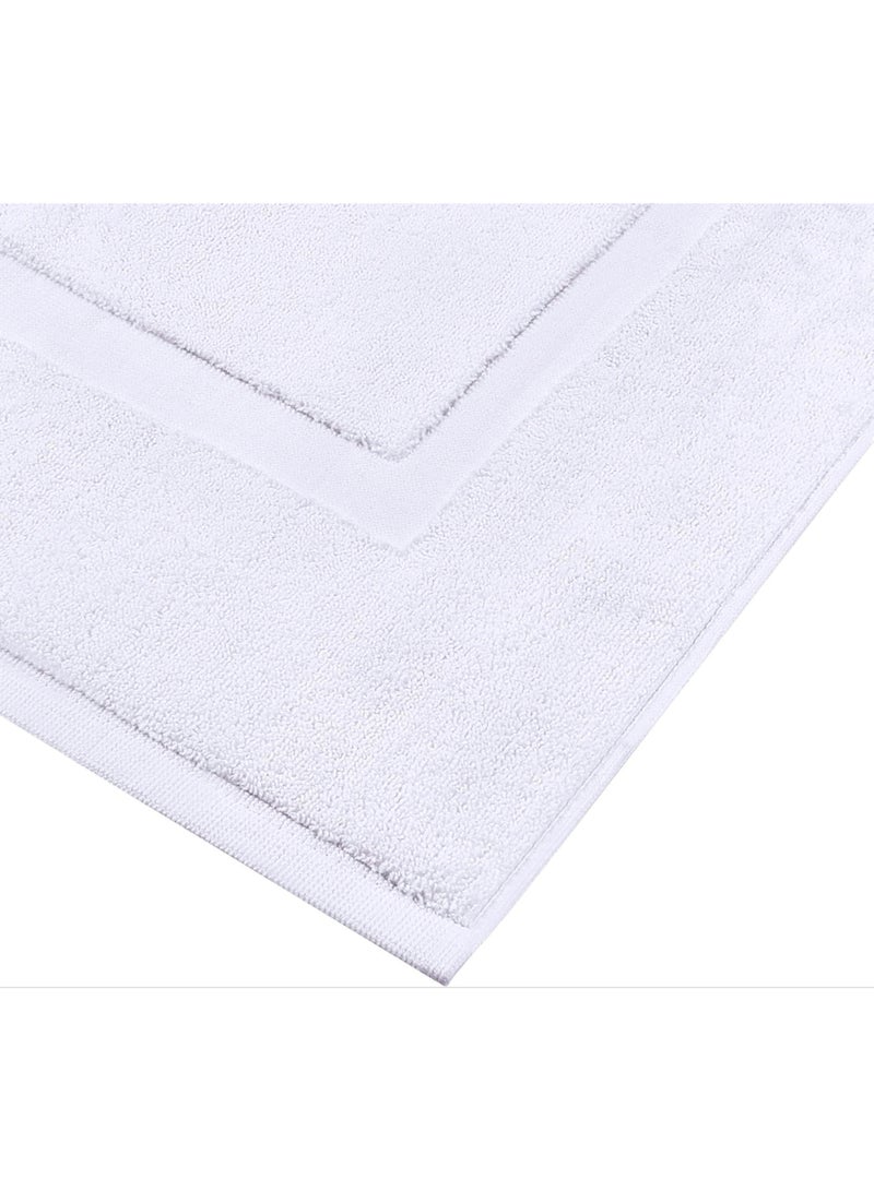 Amber Home Cotton Banded Bath Mat, Floor Mat for Bathroom, Kitchen Mat, Highly Absorbent Machine Washable 50x80 cm Bath Rug, Bathroom Mat Water Absorbent Foot Towel for Home Kitchen and Bathroom Pack of 2 - Image 2