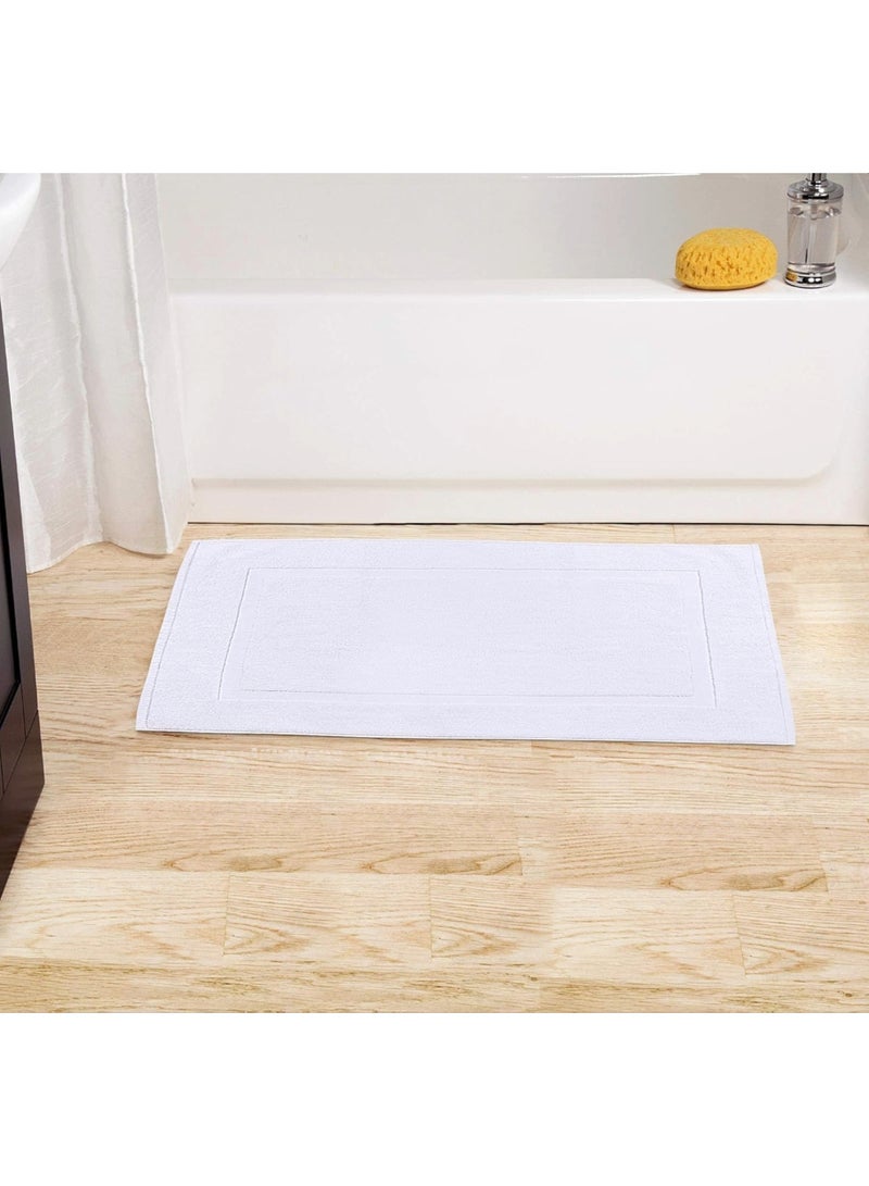 Amber Home Cotton Banded Bath Mat, Floor Mat for Bathroom, Kitchen Mat, Highly Absorbent Machine Washable 50x80 cm Bath Rug, Bathroom Mat Water Absorbent Foot Towel for Home Kitchen and Bathroom Pack of 2 - Image 5