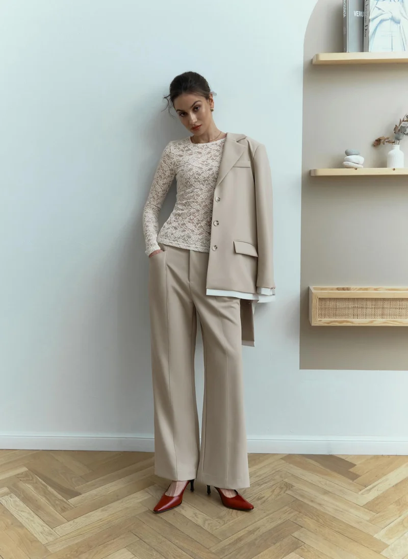 Lichi Straight fit monochrome trousers