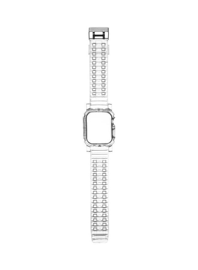 NIBEMINENT Crystal Clear Colour Contrast Replacement Watchband For Apple Watch Series 7/6/5/4/3/2/1/SE 38/40/41mm Transparent - Image 1