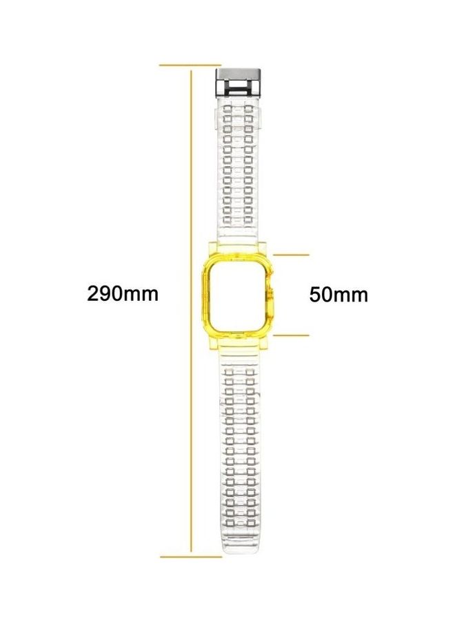 NIBEMINENT Crystal Clear Colour Contrast Replacement Watchband For Apple Watch Series 7/6/5/4/3/2/1/SE 38/40/41mm Transparent - Image 3