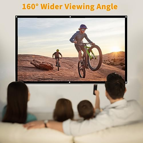 Taotique Projector Screen 72 inch, Movie Projector Screen 16:9 HD Foldable and Portable Anti-Crease Indoor Outdoor Projection Double Sided Video Projector Screen for Home, Party, Office, Classroom - Image 5