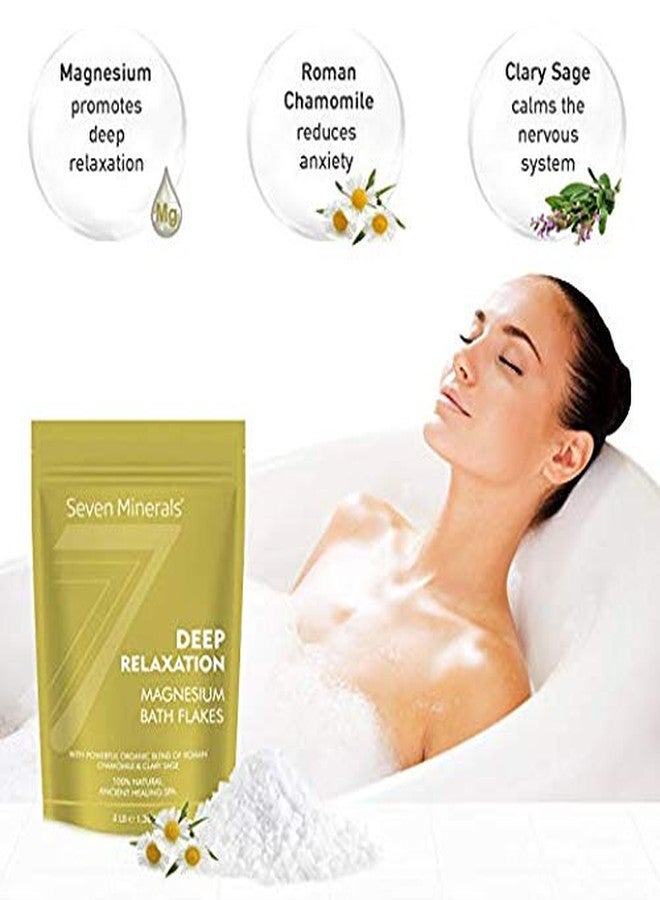 Seven Minerals Deep Relaxation Magnesium Chloride Flakes 3lb - Absorbs Better Than Epsom Salt - Unique Full Bath Soak Formula for Stress and Relaxing with Roman Chamomile & Clary Sage - Image 3