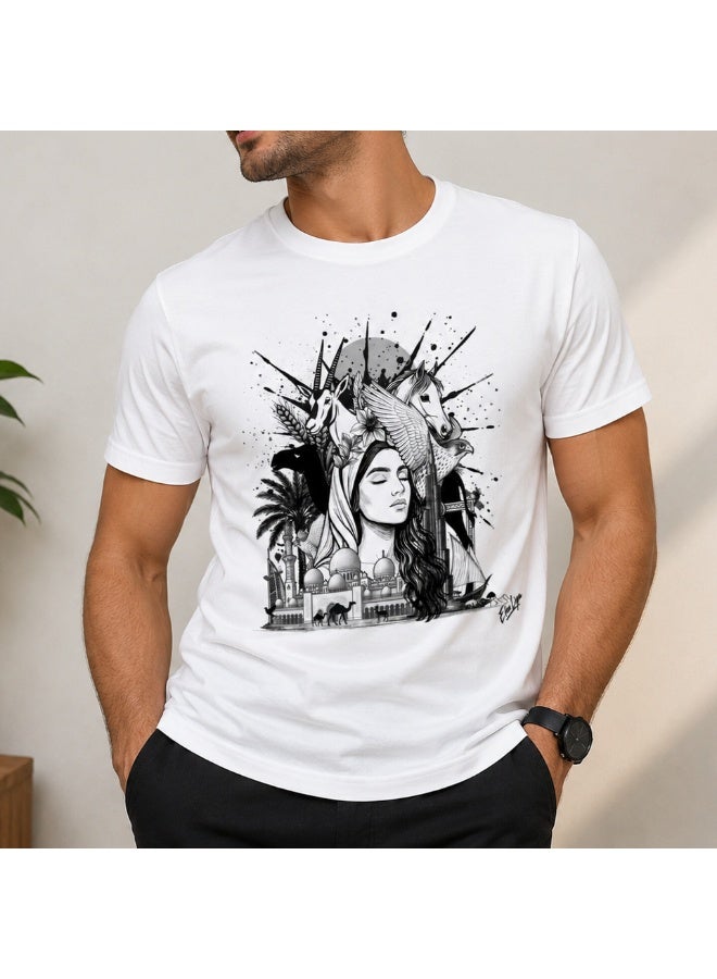 Doodle Art T-shirt for Men and Women, Graphic T-Shirt, Art T-Shirt, Doodle TShirt, 100% Cotton Unisex Round Neck Tee, Creative Graphic Print, Regular Fit Casual Wear - Image 4