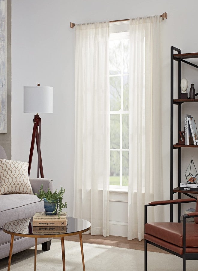 مود مجموعة قضبان ستائر MODE Simplicity بقطر 5/8 بوصة مع نهايات مربعة الشكل وقضيب ستائر فولاذي قابل للتعديل يُثبت على الحائط، يناسب النوافذ من 32 إلى 90 بوصة، ذهبي اللون - Image 4