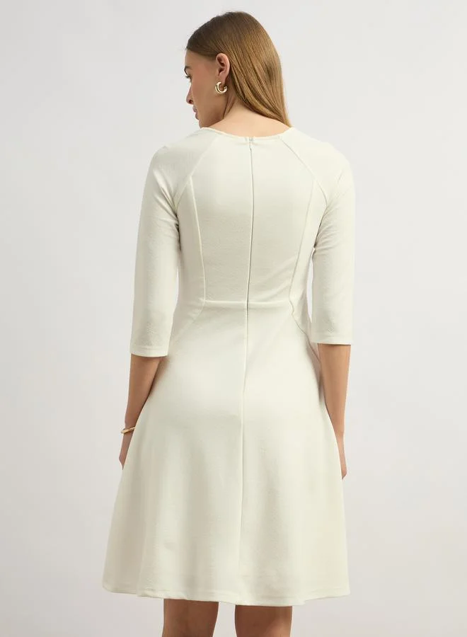 Styli Cream A-Line Dress