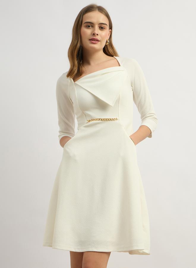 Styli Cream A-Line Dress - Image 2
