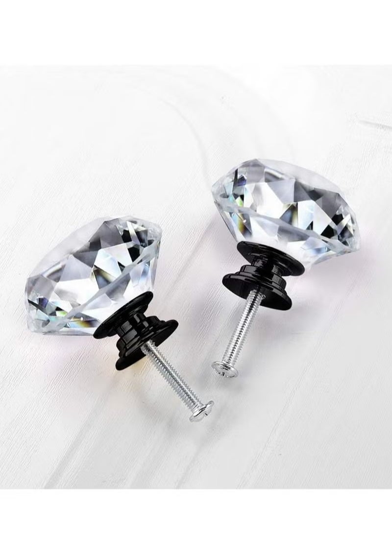 Generic 10 Pack Dresser Drawer Cabinet Knobs 30 mm Diamond Shaped Crystal Glass Knobs Pulls for Kitchen Wardrobe Cupboard  - Image 5